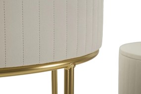CONJUNTO DE MESAS ALTAS REDONDAS 2 UNIDADES Ø50X90-40X70 CM CREME E DOURADO