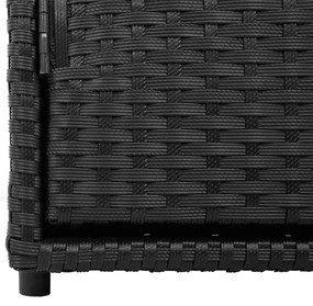 Armário de arrumação para jardim 110x55x60,5 cm vime PE preto
