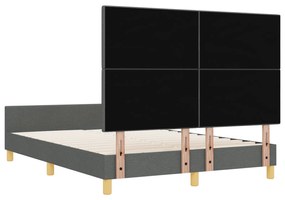 Cama vidaXL Cinza Escuro 160x200 cm Tecido