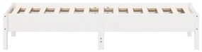 Cama sem colchão 75x190 cm madeira de pinho maciça branco