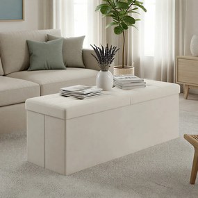 Banco com espaço de arrumação, para a entrada 38 x 110 x 38 cm bege-cappuccino