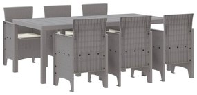 Conjunto de Jantar de Jardim 7 pcs Cinzento-claro
