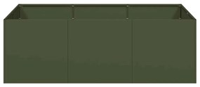 Vaso/floreira 120x80x40 cm aço verde azeitona
