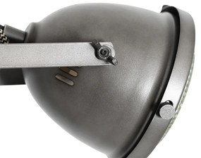 Candeeiro de pé industrial em aço com madeira 2 luzes - Emado