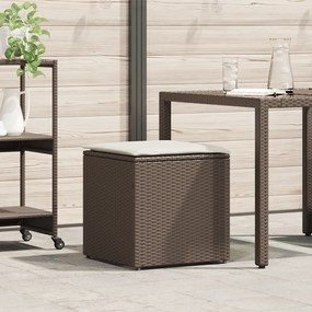 vidaXL Caixa de Armazenamento Externa Marrom e Creme Rattan Médio