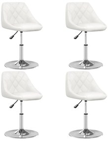 Cadeiras de jantar 4 pcs couro artificial branco