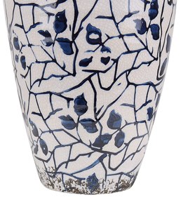 Vaso branco e azul marinho 22 cm MALLIA Beliani