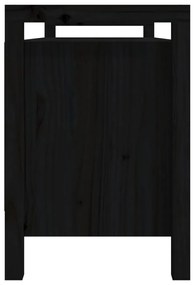 Banco de corredor 110x40x60 cm madeira de pinho maciça preto