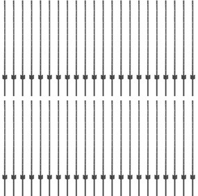 Postes de Cerca 44 pcs Cinzeto 100 x 1.2 m Aço revestido a pó