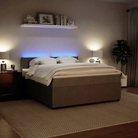 Cama com molas/colchão 180x200 cm veludo cinzento-claro