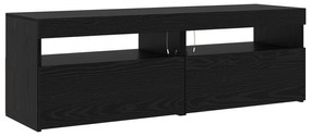 Conjunto de Armário de TV vidaXL de 3 Peças com Luzes LED Carvalho Pre