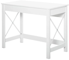 HOMCOM Mesa de escritório multifuncional moderna e minimalista 105x50x76 cm Branco