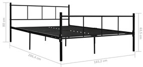 Estrutura de cama 160x200 cm metal preto