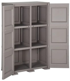 Armário de plástico 79x43x125 cm design de madeira cinzento