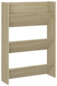 Sapateiras de parede 2 pcs 60x18x90 cm contrap. carvalho sonoma