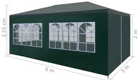 Tenda para festas 3x6 m verde