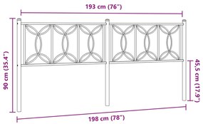 Cabeceira de cama 193 cm metal preto