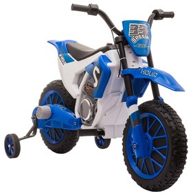 HOMCOM Mota Elétrica para Crianças acima de 3 Anos 12V Mota de Brinquedo Infantil com 2 Rodas de Equilíbrio Arranque Suave Azul