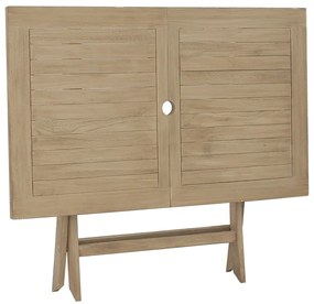 Mesa de jardim dobrável 120x70x75 cm teca maciça cinzento