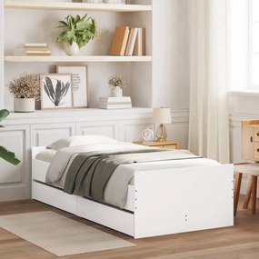 Estrutura de cama com gavetas 90x190 cm branco