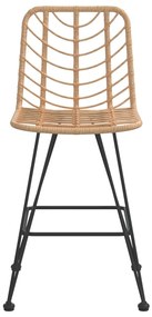 Bancos de bar 2 pcs 45x56x103,5 cm vime PE e aço