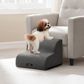 Escada para cães 40 x 40 x 30 cm com revestimento antiderrapante cinza ardósia