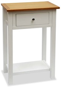 vidaXL Mesa de apoio 50x32x75 cm madeira de carvalho maciça