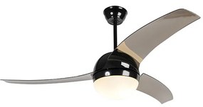 Ventilador de teto moderno preto com lâminas de fumaça - Bora 52 Moderno