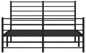 Estrutura de cama com cabeceira e pés 150x200 cm metal preto