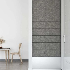 Painel de parede 12 pcs 60x30 cm tecido 2,16 m² cor cinza-claro