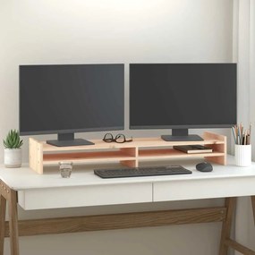 vidaXL Suporte para monitor 100x27x15 cm madeira de pinho maciça