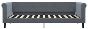 Sofá-cama com gavetão 90x200 cm veludo cinzento-escuro