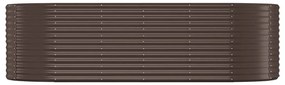 Canteiro elevado jardim 249x100x68 aço revestido a pó castanho