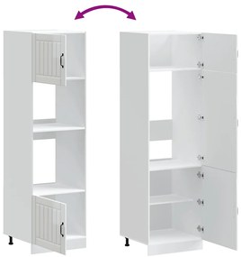 Armários forno 2pcs Kalmar derivados madeira branco brilhante