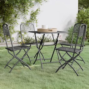 3084716 vidaXL 5 pcs conj. de jantar p/ jardim malha metal expandido antracite