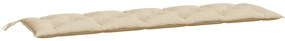 Almofadões banco jardim 2 pcs 180x50x7cm tecido oxford bege