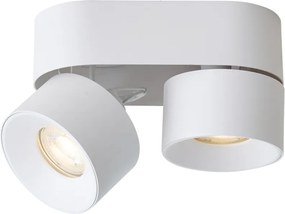 Foco de Superfície Moderno Branco GU10 50mm 2 Luzes Inclinável - Echo