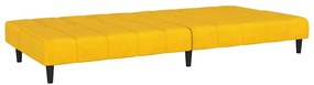 Sofá-cama de 2 lugares veludo amarelo