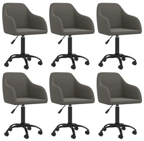 vidaXL Cadeiras de jantar giratórias 6 pcs veludo cinzento-escuro
