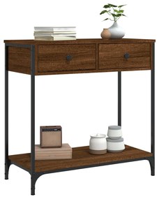 Mesa consola 75x34,5x75 cm derivados madeira carvalho castanho