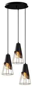 Chandelier Sivani Tel – Preto – Diâmetro 40 cm, Altura 124 cm