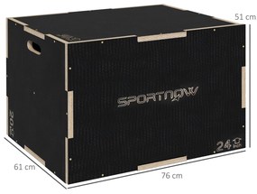 SPORTNOW Caixa Pliométrica com 3 Alturas Diferentes Caixa de Saltos pa