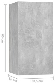 8 pcs conjunto de móveis de TV derivados madeira cinza cimento