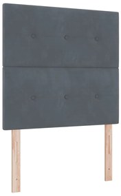 Cama Box com Colchão &amp; LED VidaXL Cinza Escuro 80x200 cm Veludo