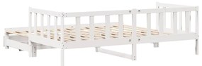 Sofá-cama com gavetão e gavetas sem colchão 90x190 cm branco