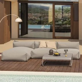 Conjunto De Jardim Porto Com Sofá-cama Modular De 3 Peças E Mesa De Centro Castanho Moka - Sklum