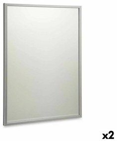 Espelho de Parede 50 X 70 cm Prateado Madeira Mdf (2 Unidades)