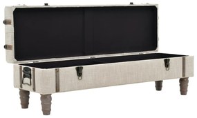 Banco de arrumação madeira maciça e aço 111x34x37 cm