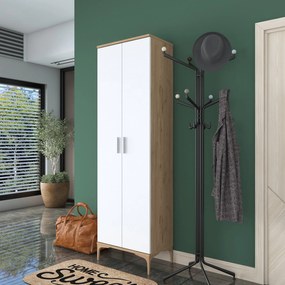 Hall Stand EA116 – Walnut White – 60x198,6x37,5 cm
