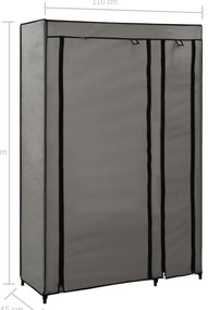 Roupeiros dobráveis 2 pcs 110x45x175 cm tecido cinzento
